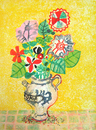 黄色い背景の花束