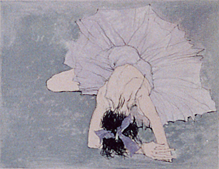 紫のリボンのバレリーナ ｜絵画販売・購入.net｜版画・リトグラフ 